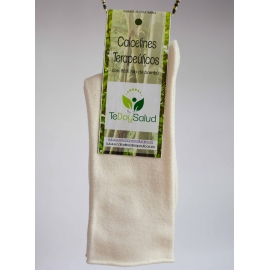 Lote 6 Pares + 1 Calcetines de Bambú Terapéúticos-Cuánticos Talla M Crudo. Tedoysalud.