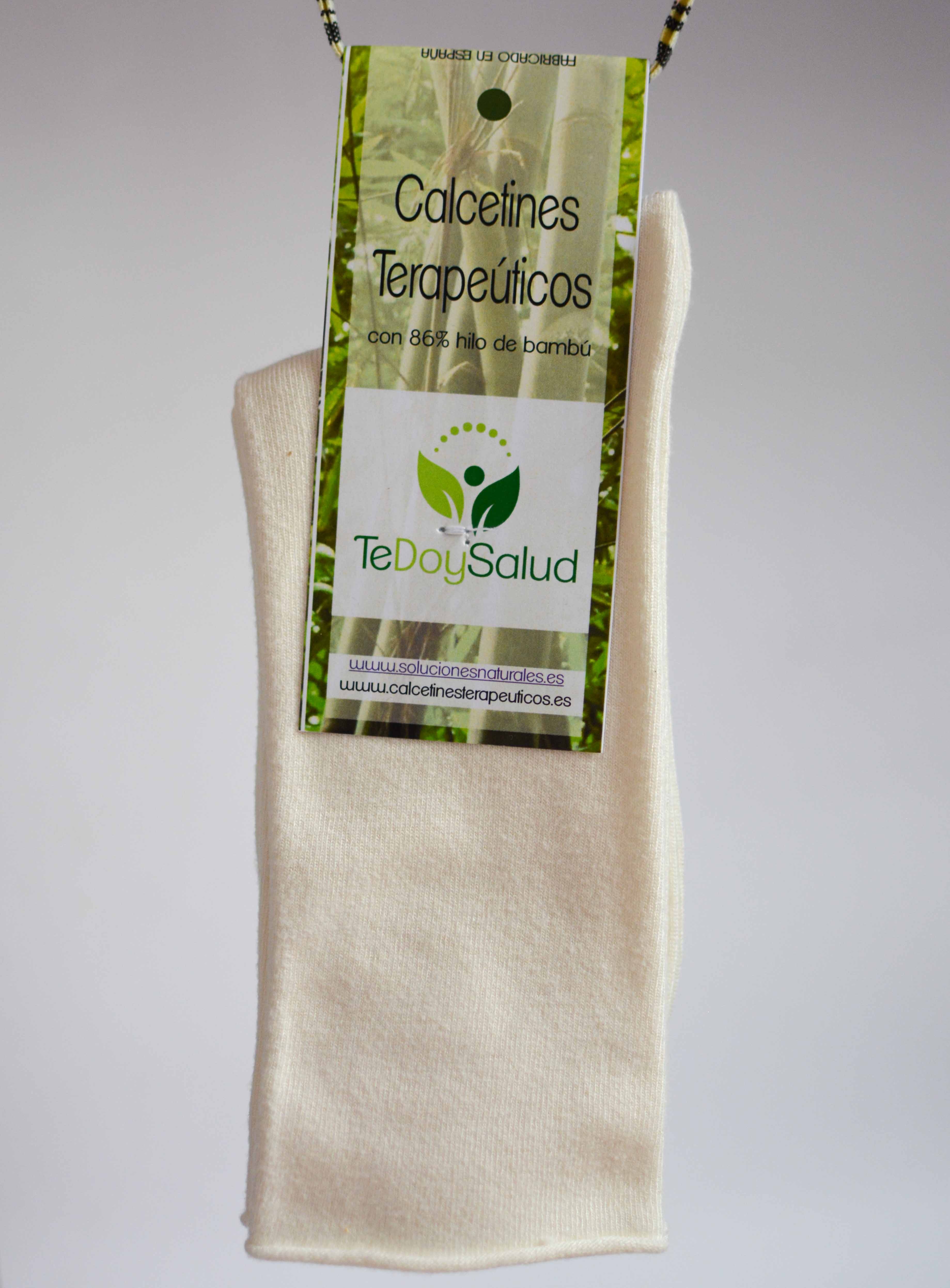 Lote 6 Pares + 1 Calcetines de Bambú Talla L Crudo. Tedoysalud. Terapéuticos-Cuánticos