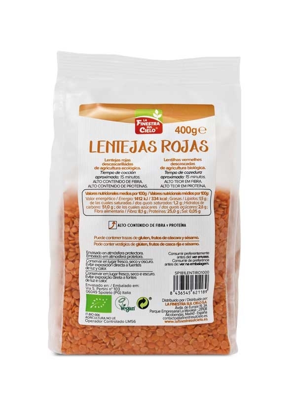 Lenteja Roja Pelada 100% Compostable 400Gr