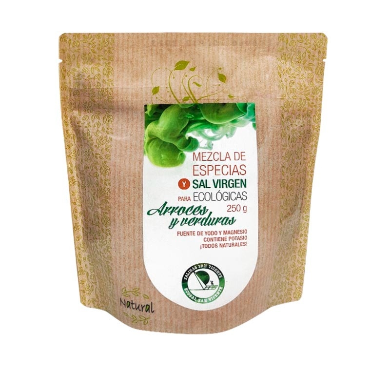 Sal Virgen y Especias (Arroces y Verduras) Eco 250Gr. Salinas San Vicente